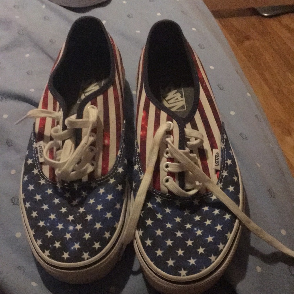 Galaxy usa flag low top vans